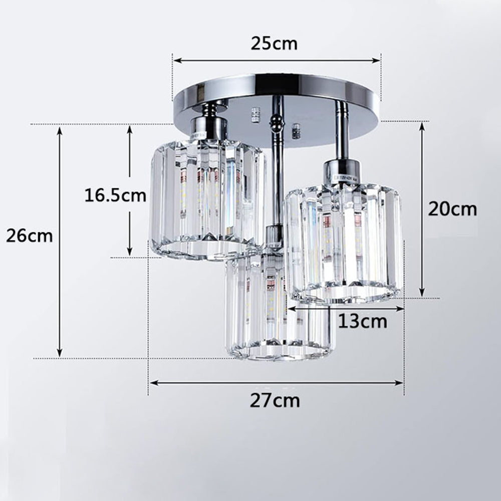 Modern Crystal Semi Flush Bedroom Ceiling Lights - Image 22