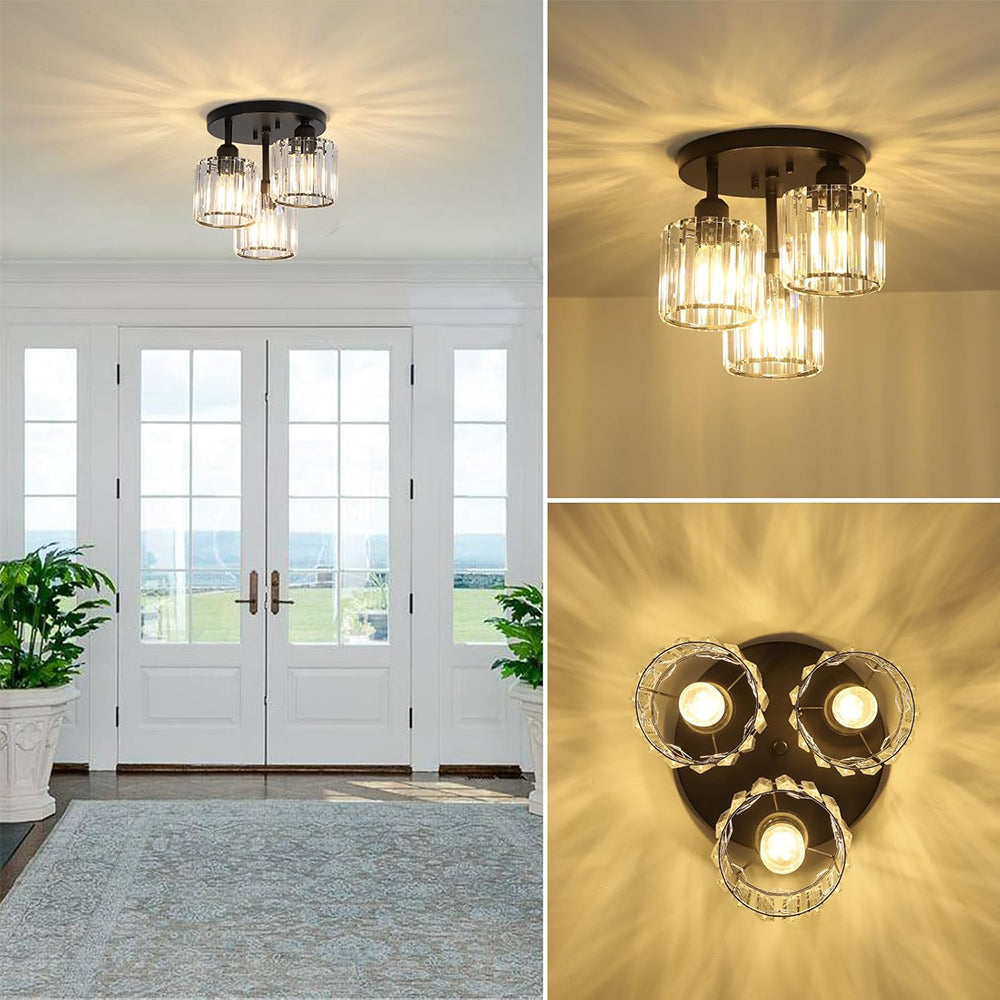 Modern Crystal Semi Flush Bedroom Ceiling Lights - Image 6