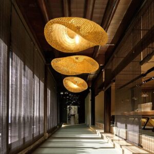 Alternative view of Modern Bamboo Kitchen Island Pendant Light