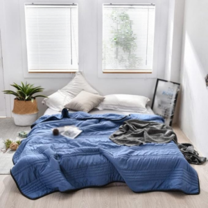 Alternative view of Cooling Weighted Blanket | Lightweight Breathable Cover for All Season Comfort