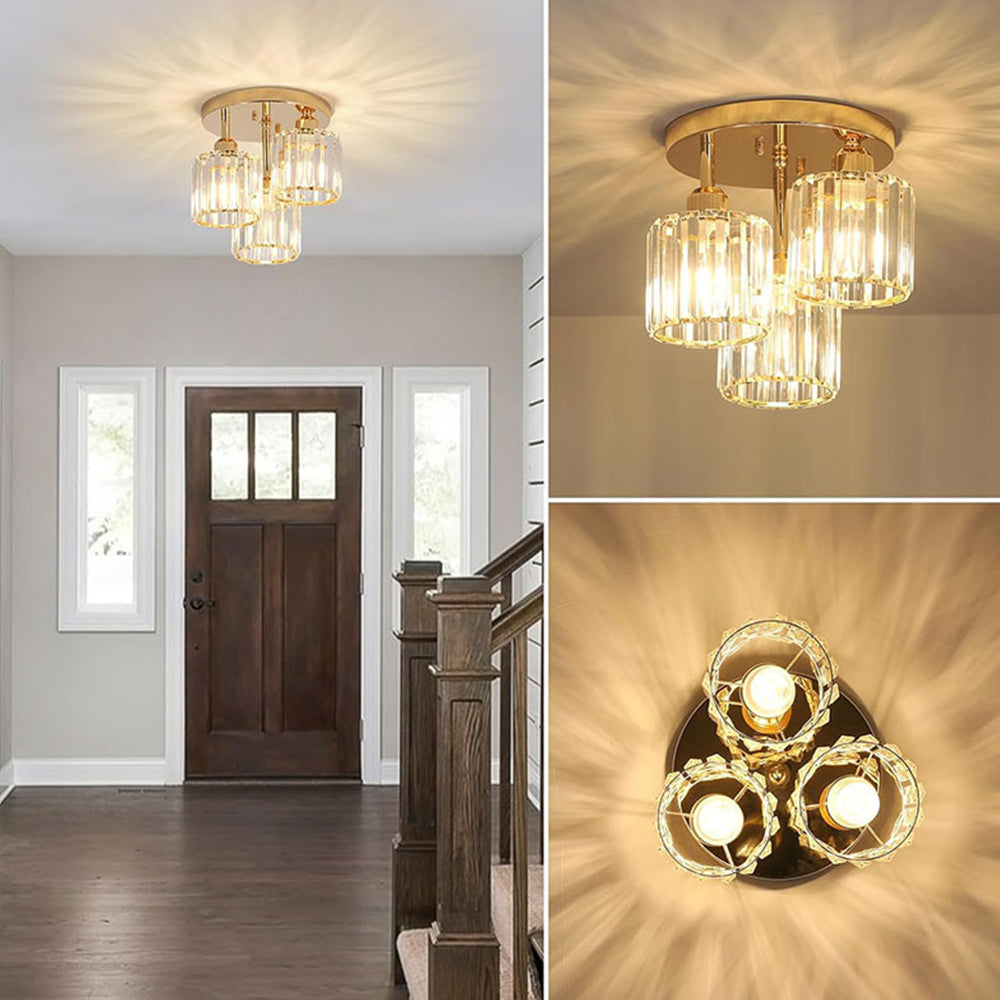 Modern Crystal Semi Flush Bedroom Ceiling Lights - Image 13
