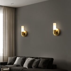Modern Gold Wall Sconce – Frosted Glass LED Wall Light