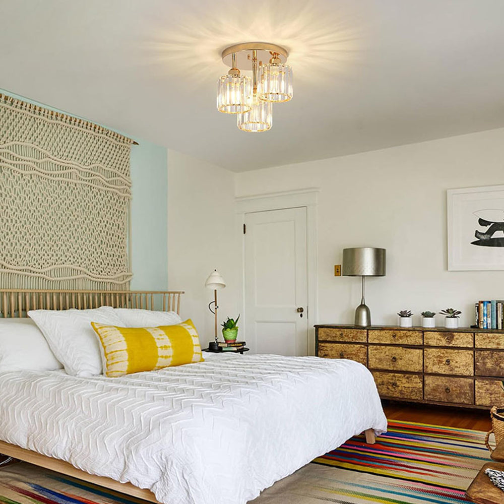 Modern Crystal Semi Flush Bedroom Ceiling Lights - Image 12