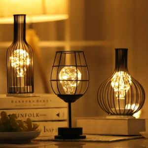 Industrial Cage LED Table Lamp – Ambient Decorative Lighting
