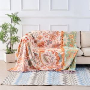 Living Room Boho Floral Throw Blanket | Cozy Decorative Accent