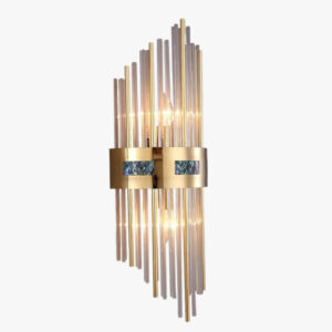 Alternative view of Luxury Gold Vertical Wall Light with Crystal Rods
