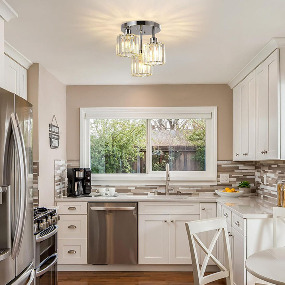 Modern Crystal Semi Flush Bedroom Ceiling Lights - Image 21