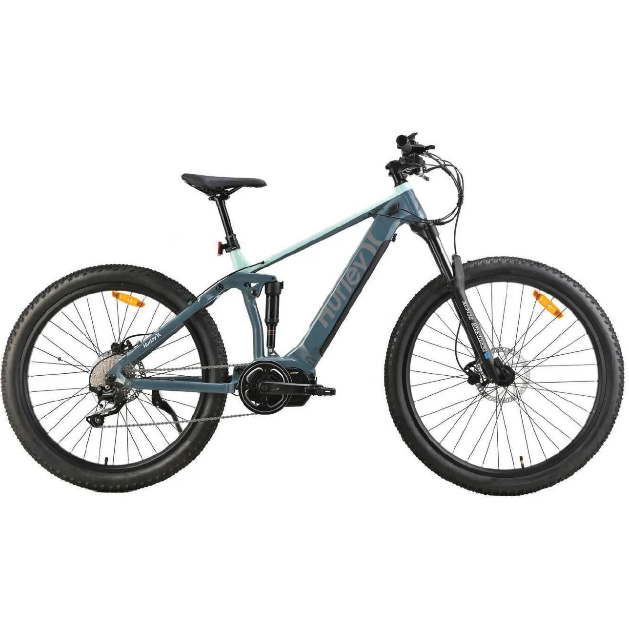 Hurley Bikes Riptide 19-Zoll E-Mountainbike mit Vollfederung, Grün - Image 2