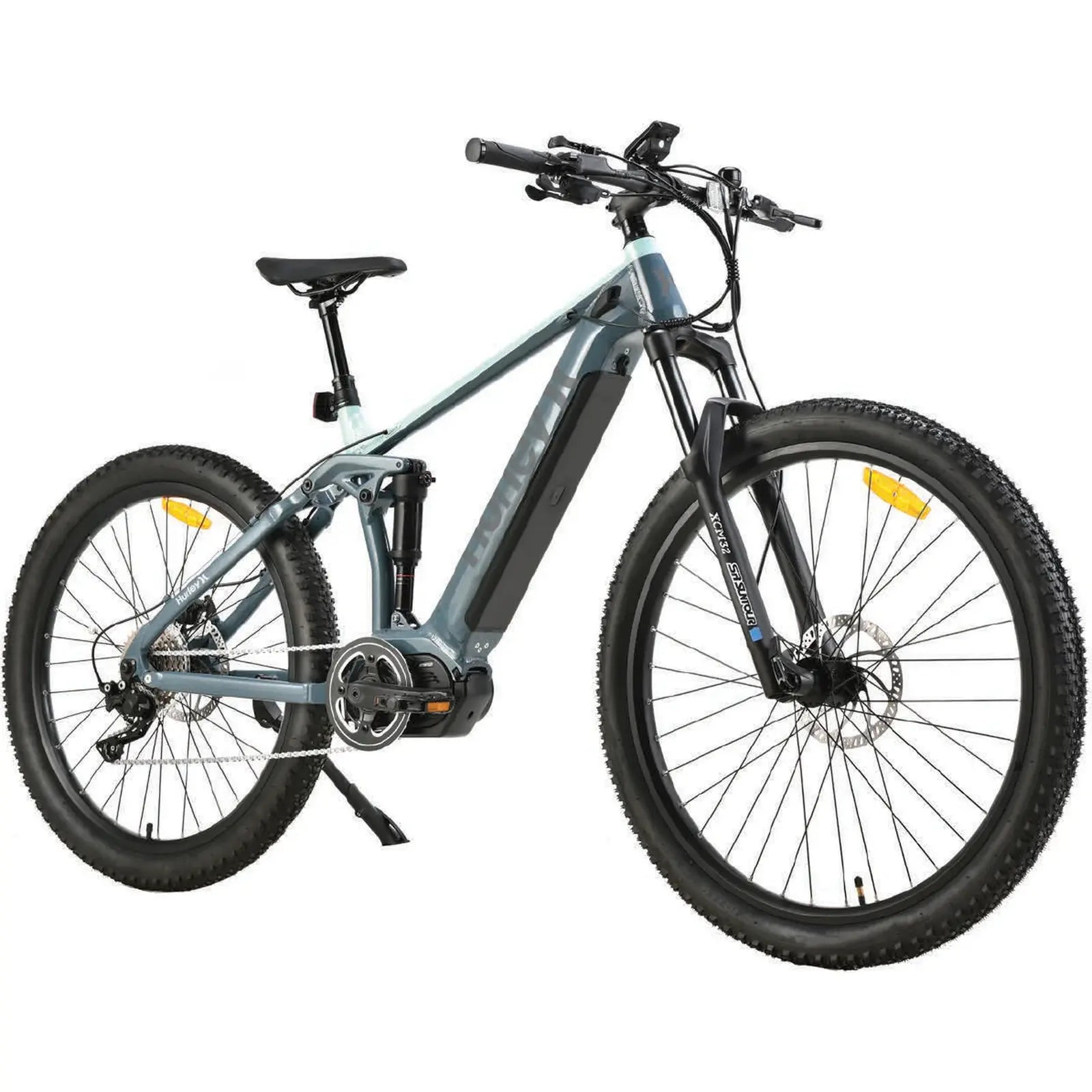 Hurley Bikes Riptide 19-Zoll E-Mountainbike mit Vollfederung, Grün
