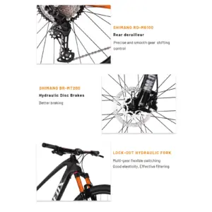 Alternative view of TRIFOX Carbon MTB Mountainbike, neue verbesserte T800 Vollcarbon-Rahmengeometrie mit RD-M6100 12-Gang-Schaltung und hydraulischer Lockout-Federgabel