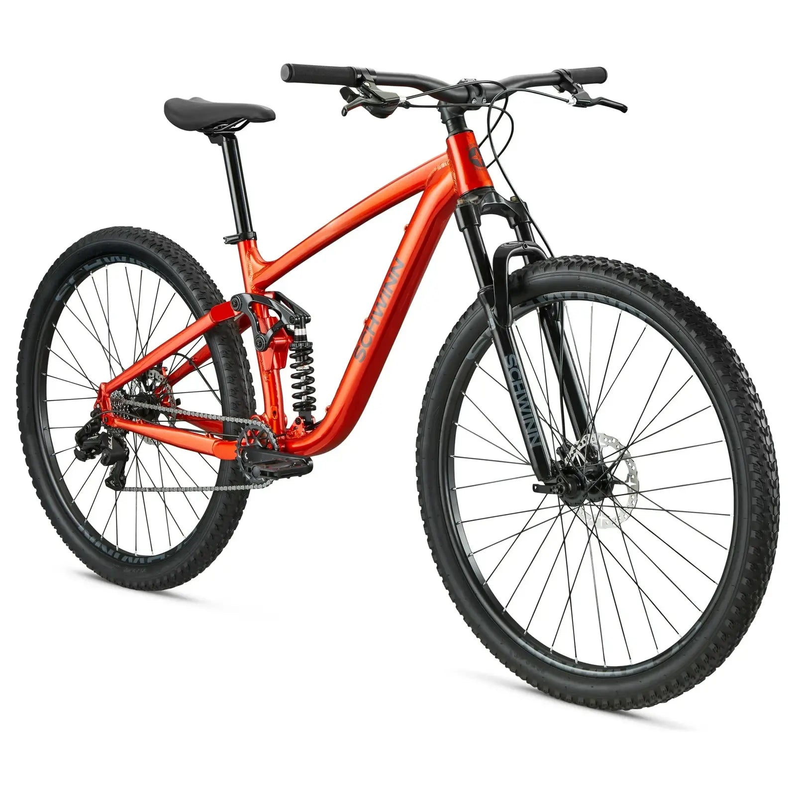 Schwinn Axum Mountainbike für Erwachsene (Unisex), 29 Zoll, Vollfederung, orange