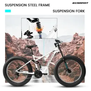 Alternative view of A26309 26-Zoll-Mountainbike, vollgefedert, 21-Gang-Schaltung mit Scheibenbremsen, 26 x 4 Zoll Fatbike für Herren