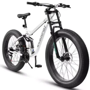A26309 26-Zoll-Mountainbike, vollgefedert, 21-Gang-Schaltung mit Scheibenbremsen, 26 x 4 Zoll Fatbike für Herren