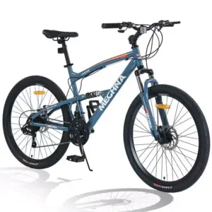 26-Zoll-Mountainbike mit 21 Gängen, Vollfederung und Aluminiumrahmen für Damen und Herren