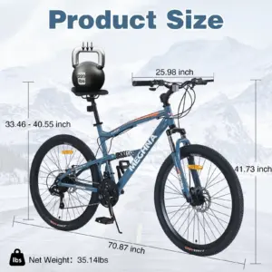 Alternative view of 26-Zoll-Mountainbike mit 21 Gängen, Vollfederung und Aluminiumrahmen für Damen und Herren