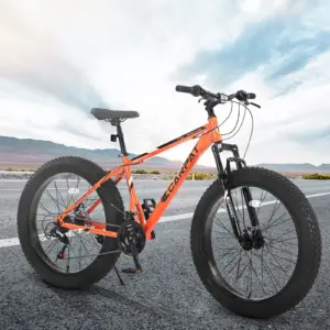 26-Zoll-Fatbike für Erwachsene, 21 Gänge, Rahmen aus hochfestem Stahl, Orange