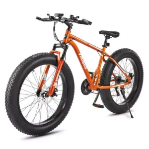VIRIBUS 26" Fatbike mit Federgabel, 21 Gängen und Scheibenbremsen, Orange