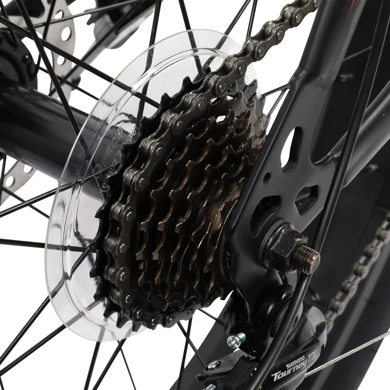 Zimtown 26" Fatbike, 21 Gänge, Rahmen aus hochfestem Stahl, Doppelscheibenbremse, Schwarz/Rot - Image 3