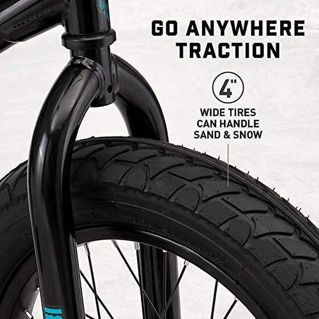 Mongoose Argus MX Kinder-Mountainbike mit Fatbike-Reifen, 16-Zoll-Räder, Singlespeed, 3-Zoll-Reifen, Schwarz - Image 4