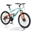 26-Zoll-Mountainbike, 21 Gänge, Vollfederung, Hinterradfederung, Rahmen aus Aluminiumlegierung, für Damen und Herren, Cyan