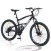 26-Zoll-Mountainbike, 21 Gänge, Vollfederung, Hinterradfederung, Rahmen aus Aluminiumlegierung, für Damen und Herren, Schwarz