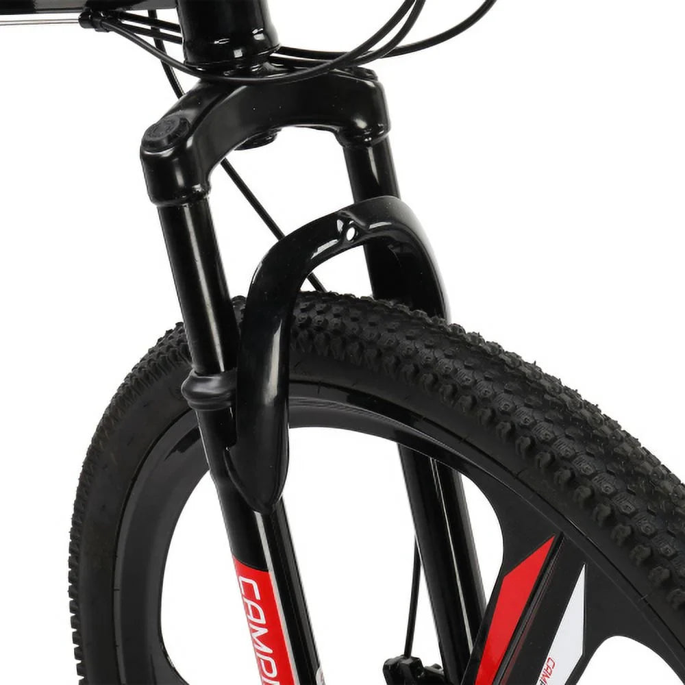 OverPatio 26-Zoll-Falt-Mountainbike für Damen und Herren, 21 Gänge, tragbar, variable Geschwindigkeit, für Jugendliche und Erwachsene, Schwarz - Image 4