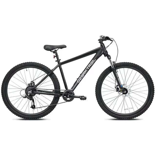 27,5" Ozark Trail Vibe Mountainbike, Rahmengröße Medium, geeignet für Fahrer mit einer Körpergröße von 1,60 m bis 1,73 m, Schwarz, Erwachsene