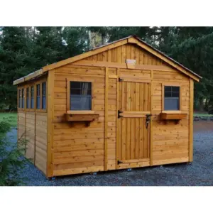 Alternative view of 2 ft. W x 12 ft. D Cedar Wood Sunshed Garden Shed