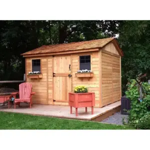 Alternative view of 12 ft. W x 8 ft. D Cabana Cedar Wood Garden Shed