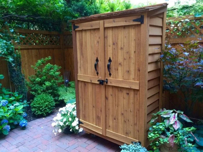 4 ft. W x 2 ft. D Garden Chalet Cedar Wood Tool Shed - Image 3