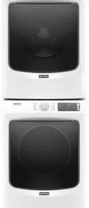 Stacked Washer & Dryer Set with Front Load Washer and Gas Dryer in White