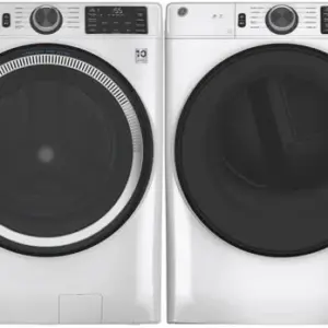 GE Side-by-Side Washer & Dryer Set with Front Load Washer and Electric Dryer