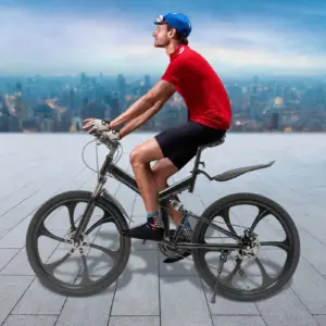 Alternative view of Loyalheartdy 26" Faltrad, 21 Gänge, rutschfester Carbonstahl, Citybike, Scheibenbremse, Rennrad, Rock Mountain Bike, Schwarz