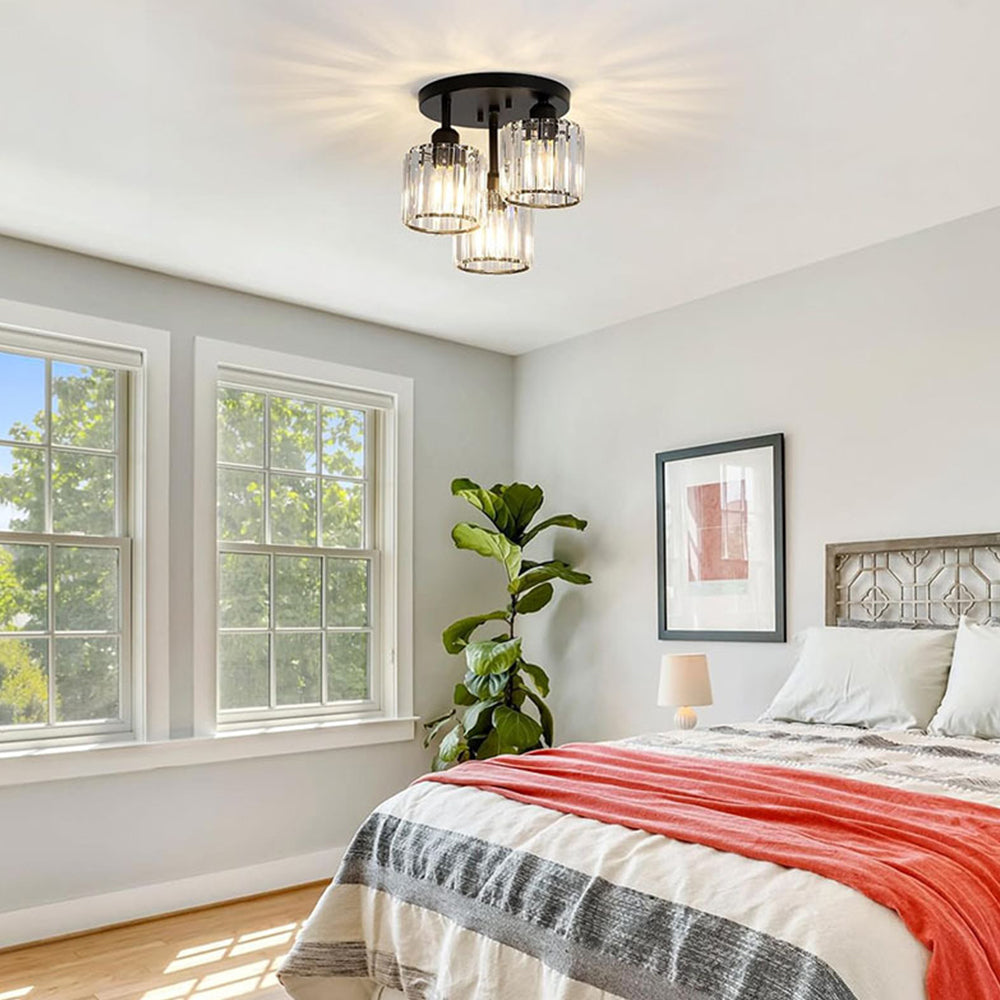 Modern Crystal Semi Flush Bedroom Ceiling Lights - Image 3