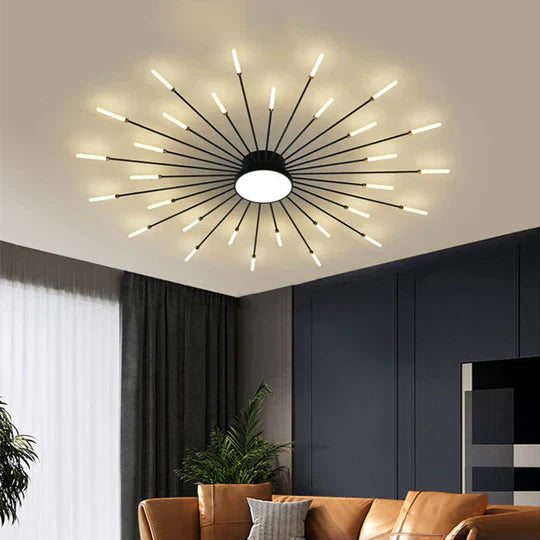 Modern Starburst LED Ceiling Light – Gold Flush Mount Feature - Image 9