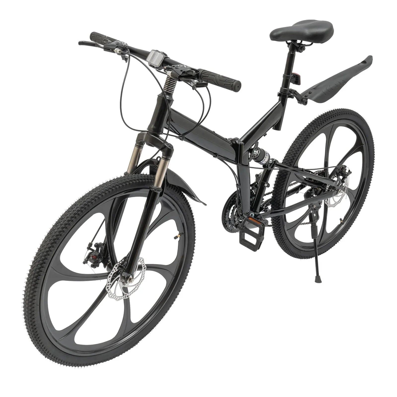 Wuzstar 26" Faltbares Mountainbike, 21 Gänge, höhenverstellbar, Unisex, Schwarz