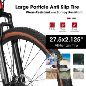 Alternative view of Mountainbike mit 27,5-Zoll-Rädern, 21 Gängen, Herren- und Damen-Trailbike, Citybike, Aluminiumrahmen, Scheibenbremsen, Daumenschalthebel, Federgabel