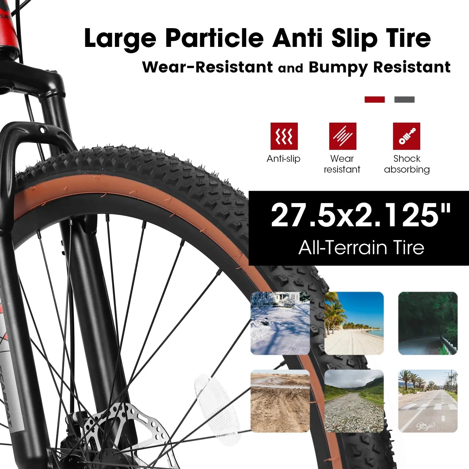 Mountainbike mit 27,5-Zoll-Rädern, 21 Gängen, Herren- und Damen-Trailbike, Citybike, Aluminiumrahmen, Scheibenbremsen, Daumenschalthebel, Federgabel - Image 2