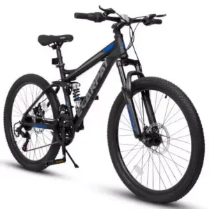 24-Zoll-Mountainbike, Aluminium-Mountainbike für Erwachsene mit Scheibenbremsen, Shimano 21-Gang-Schaltung, geeignet für 14- bis 18-Jährige, Rot
