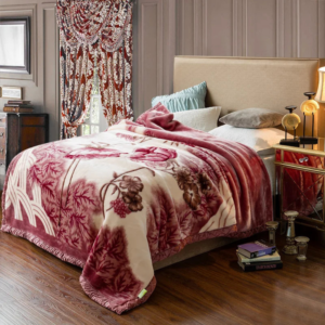 Alternative view of Double Layered Fluffy Weighted Blanket | Cozy Quilted Throw for Winter Bedding