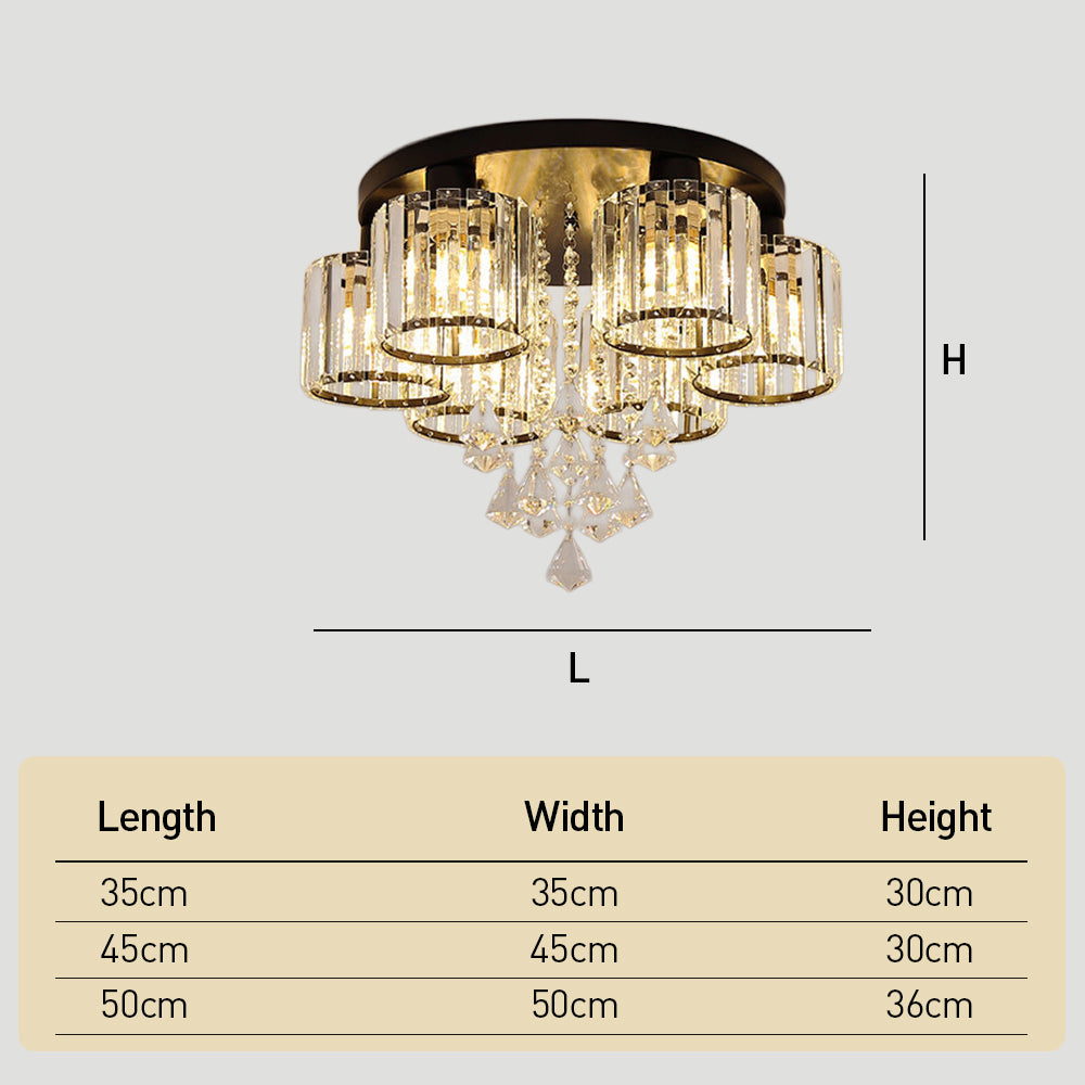 Contemporary Crystal Flush Mount Ceiling Lights - Image 9