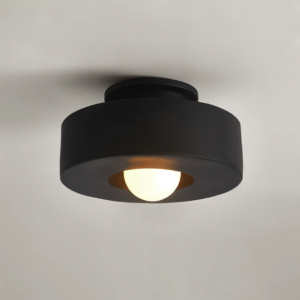 Modern Flush Mount Black Ceiling Light – Minimalist LED Fixture