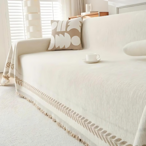 Alternative view of Living Room Rustic Sofa Cover | Versatile Throw with Tassel Detail