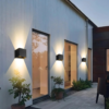Modern Outdoor Wall Light – Black LED Up & Down Facade Lamp