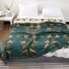 Living Room Reversible Throw Blanket | Scandinavian Bird Design