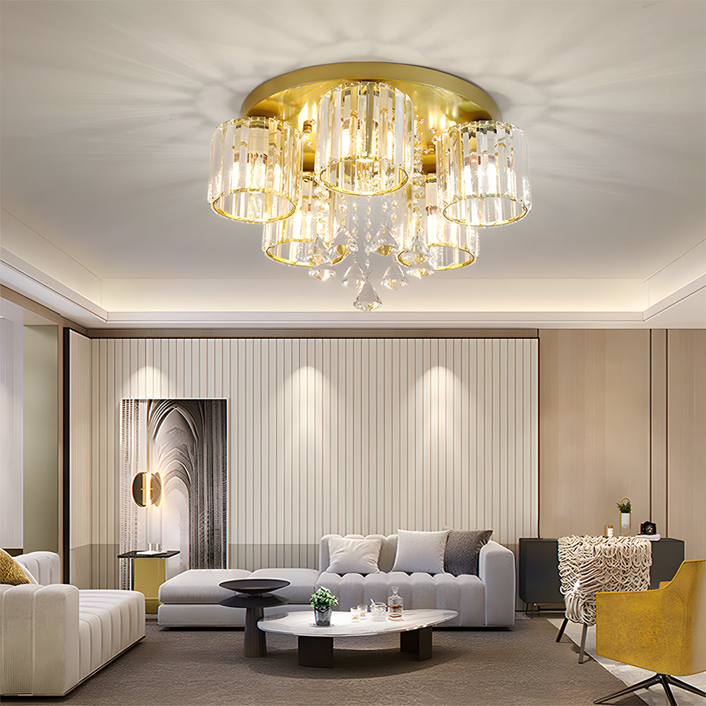 Contemporary Crystal Flush Mount Ceiling Lights - Image 7