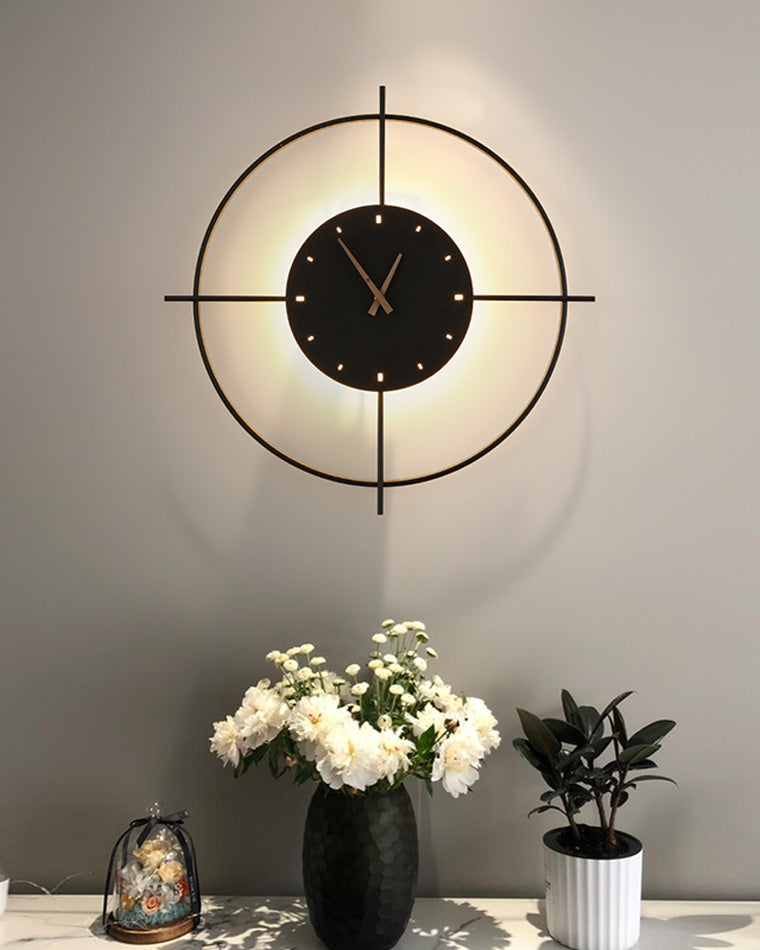 Modern Wall Clock with Backlight – Black LED Clock Design - Image 2