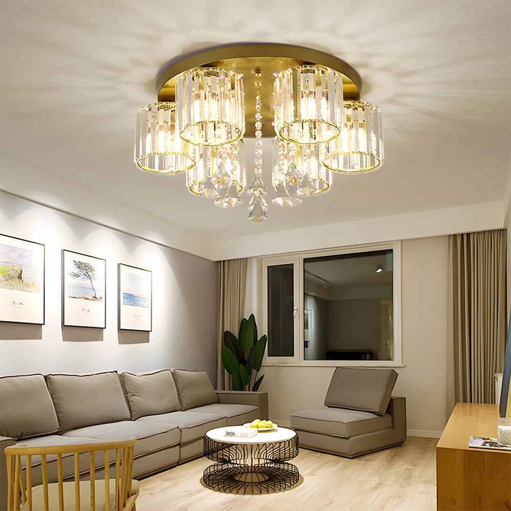 Contemporary Crystal Flush Mount Ceiling Lights - Image 8