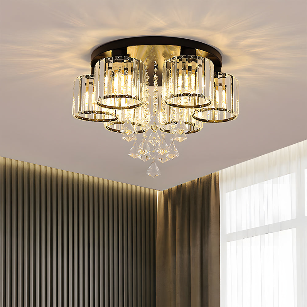 Contemporary Crystal Flush Mount Ceiling Lights - Image 4