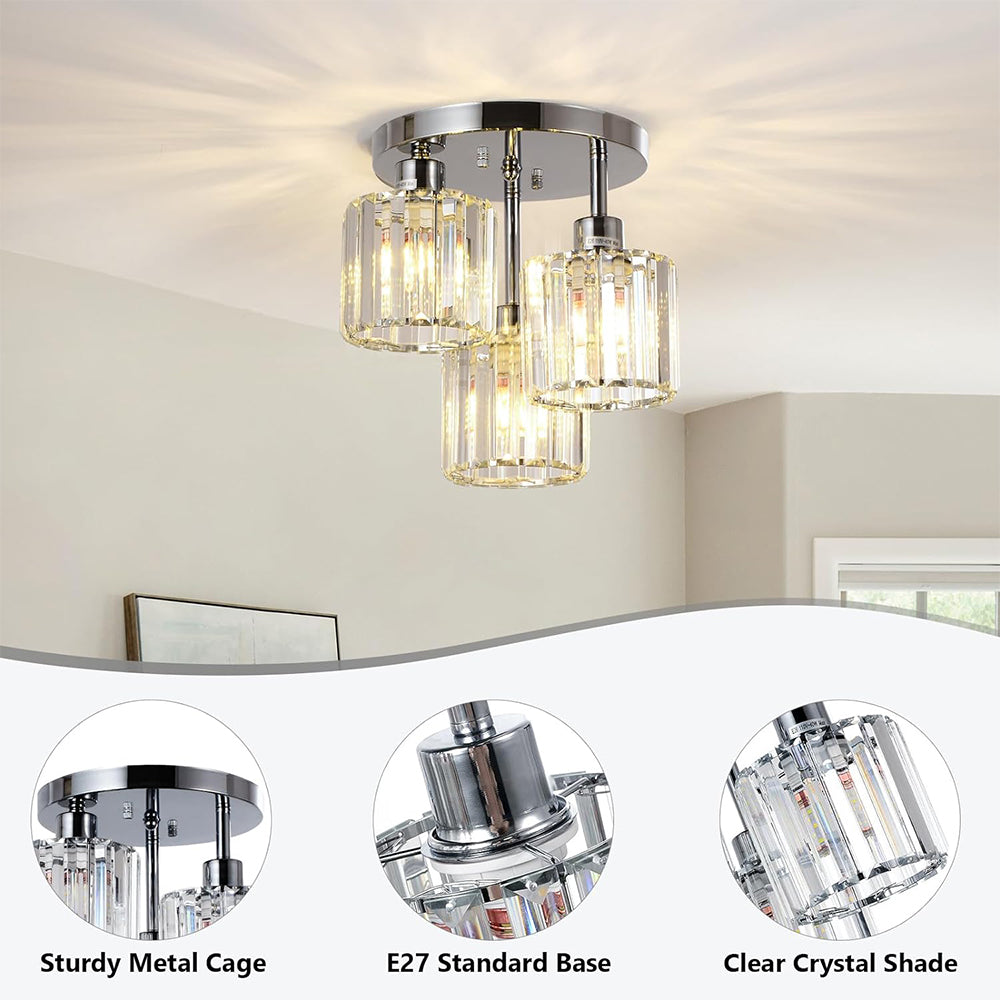 Modern Crystal Semi Flush Bedroom Ceiling Lights - Image 19